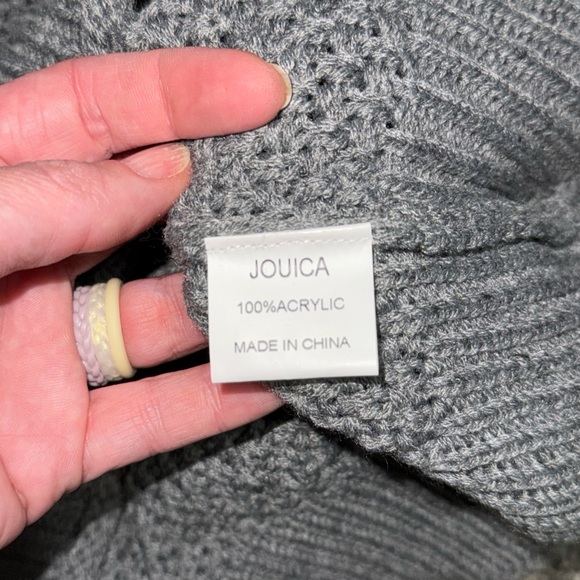 Girls Cozy Gray Mock Neck Sweater, Size Large - Picture 7 of 8